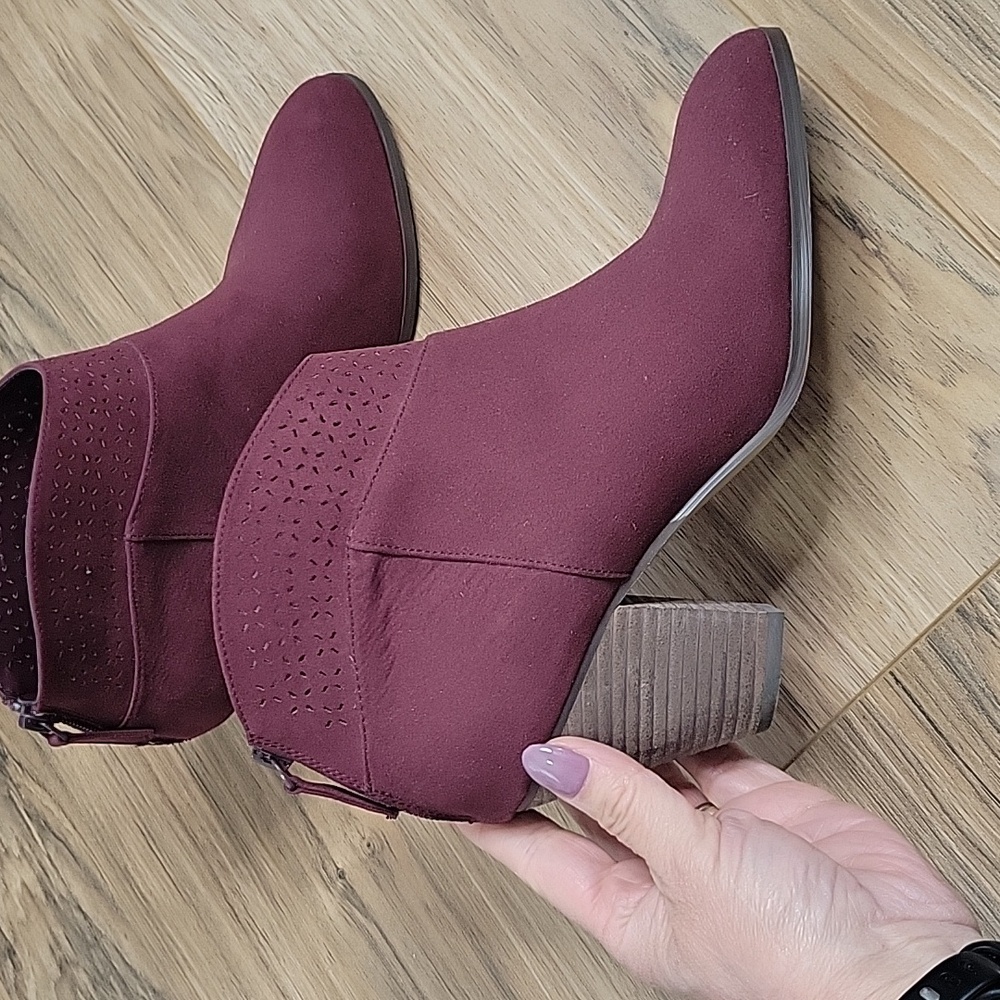 Violet & Red Jackson Laser Cut Topline Bootie